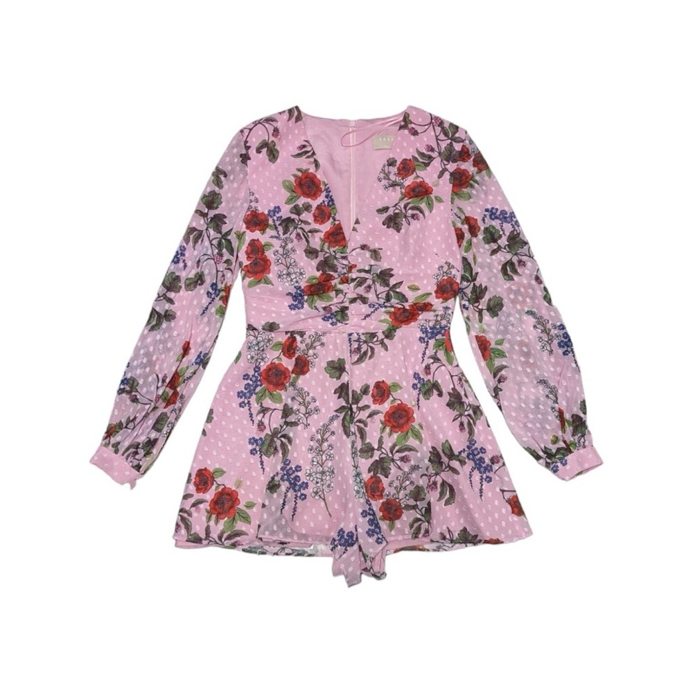 KEEPSAKE the Label Pink Floral Wrap Romper